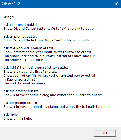 ask.exe usage